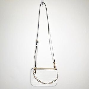 reTH Croc Embossed Chain Crossbody Bag White Mini